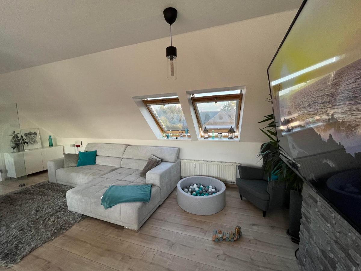 105 Qm Neues Klimatisiertes Appartment Fuer Familien Privater Parkplatz Chemnitz Bagian luar foto
